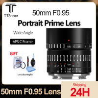 TTArtisan 50mm F0.95 Large Aperture Portrait Fixed Focus Lens APS-C Frame Camera Lens for Sony E Mount Nikon Z Canon RF M43