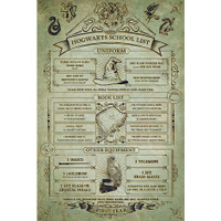 【哈利波特】入學新生購買清單 (Hogwarts School List) 英國進口海報 Harry Potter