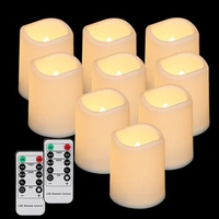 Pack of 9 LED Tea Candles Battery-operated Timed Remote Control Flameless Wedding Candles Home Decoration Electronic Candles