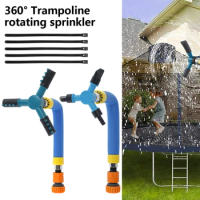 360 Degree Trampoline Sprinkler 360 Degree Auto Rotate Trampoline Water Sprayer Summer Kids Water Park Outdoor Water Game Toys