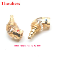 Thouliess Pair Gold Plated Headphone Plug for IE40 IE 40 PRO Male to MMCX/0.78mm Female Converter Adapter