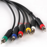 Hot sale 100 pcs/lot HD TV Component Composite Audio Video RCA AV Cable Cord Wire 6 Feet For Official Microsoft XBOX 360