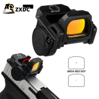 Tactical Flip Up Red Dot Sight Airsoft Holographic Reflex Optic Sight Pistol Red Dot Sight Rifle Scope with RMR MOS Mount Base