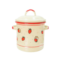 Storage Jars Enamel Handle Design Mini Cute Instant Noodle Bowl with Lid Soup Pot Olive Oil Storage Bottles Kitchen Accessories