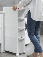 22CM衛生間置物架冰箱縫隙收納架落地可移動窄柜洗衣機夾縫整理架