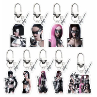 พวงกุญแจอัลบั้ม Whiplash, AESPA, วัสดุอะครีลิค, จี้โซ่กุญแจสองด้าน, อุปกรณ์เสริม, KARINA, GISELLE, W