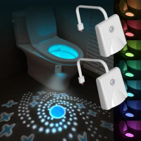 LED Toilet Night Lights 108 Colors Motion Sensor Light Rechargeable Waterproof Smart Night Light Bathroom Toilet Bowl WC