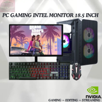 PC GAMING CORE I7 RAM 16 GB SSD 256 GB MONITOR 18.5 INCH SIAP PAKAI FULLSET