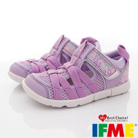 ★IFME日本健康機能童鞋-透氣休閒鞋水涼鞋款IF20-131602紫花(中小童段)