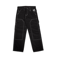 NVSR Carpenter Double Knee Inside Black - White Stich Pants 34 Hitam, White Stitch