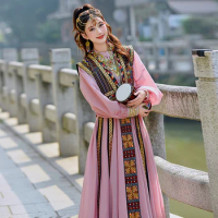 Ancient Oriental Princess Ethnic Western Regions Clothing Embroidery Xinjiang Element Exotic Yunnan Palace Photography Costume