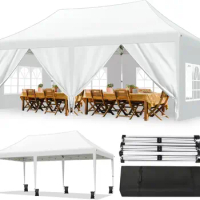 Canopy 10x20 Pop Up Canopy Tent with 6 Sidewalls and Window Ez Pop Up Instant Shade Gazebo for Outdoor Events Party and Patio