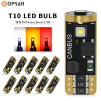 2/10pcs T10 W5W 194 501 Led Canbus No Error Car Interior Light Auto Parking Lamp Wedge Tail Side Bulb License Plate Light 6000K