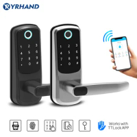 fingerprint door lock Smart Fingerprint Bluetooth IC Card Password APP Security Door Lock with Mechanical Key smart lock