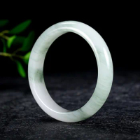 Natural Green Jade Bangles Round Jade Bracelets Jewelry Amulet for Women Luck Jewelry Jade