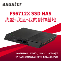 【ASUSTOR 華芸】搭宇瞻 1TB SSD x2 ★ FS6712X 12Bay SSD NAS 網路儲存伺服器