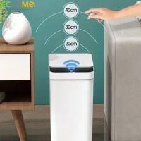 ECHOME Automatic Sensor Trash Can Bathroom Waterproof with Lid Wastebasket Household Narrow Garbage Can Kitchen Electric Dustbin
