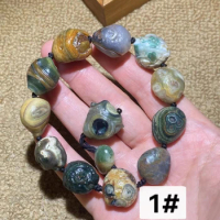 1pcs/lot World Treasures Collection Magical Strong Energy Amulet Earth Gods Ghost Multi-Eye Natural Rough Stone Bracelet unique