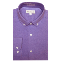 【MURANO】休閒牛津長袖襯衫-藍紫(台灣製、現貨、牛津)
