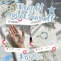 Arceline Crystal Seashell and Bracelet – Gelang Kristal Bunga Kerang Estetik Mewah Korean Style