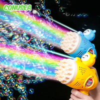 23 Hole Bubble Gun Machine Light Bubble Guns Outdoor Games Bubble Maker Toy for Children Boys Girls Gift