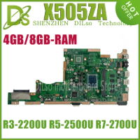 KEFU X505ZA Mainboard For ASUS RX505Z A580Z A505Z X505Z Laptop Motherboard W/R3-2200U R5-2500U R7-2700U 4GB/8GB-RAM 100% Working