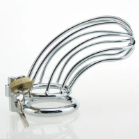 40/45/50mm Bird Cage Male Chastity Device Stainess Steel Cock Ring EQV CB6000 metal cock cage penis lock sex toys for men.