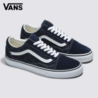 VANS 官方旗艦 Old Skool 男女款深藍色押字圖案滑板鞋