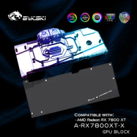 Bykski A-RX7800XT-X RX 7800 XT GPU Block Use for AMD Radeon RX7800XT Reference Edition Card /Water Cooling Copper Radiator ARGB