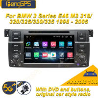 For BMW 3 Series E46 M3 318/320/325/330/335 1998 - 2005 Android Car Radio 2Din Stereo Receiver Autoradio Multimedia DVD Player