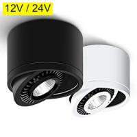 AC/DC 12V 24V COB LED Downlights 5W 7W 12W 15W Surface Mounted LED Ceiling Lamps Spot Light 360 Degree Rotation LED Downlights