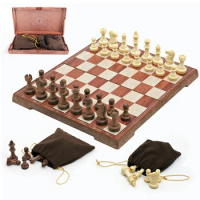 Foldable Chess Set Folding Chessboard Educational Travel Chess Board Game Set International Chess Game for Kids Students