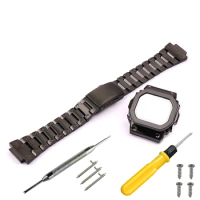 Men's 316 stainless steel metal strap case For Casio G-Shock DW5600 G5600E GWB5600 GW-M5610 Outdoor sports watch strap watchband