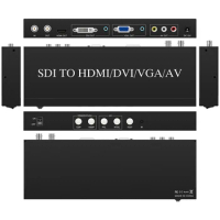 SDI to HDMI-compatible composite AV VGA DVI SDI converter Scaler Switcher adapter for hd display