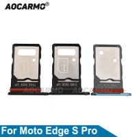 Aocarmo For Motorola Moto Edge S Pro XT2153-1 Dual SIM Card Tray MicroSD Slot Holder Drawer Replacement Parts