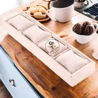 Tempat Display Jam Tangan Nampan Bantal 4 grid Krem