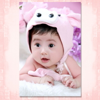 新品大眼睛娃娃海報漂亮女寶寶墻畫嬰兒可愛寶寶海報裝飾胎教貼畫