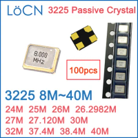 Passive crystal oscillator 3225 24M 25M 26M 26.2982M 27M 27.120M 30M 32M 37.4M 38.4M 40M/MHZ SMD 10ppm 8.000MHZ 100PCS