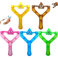 50pcs Slingshot Poop Toy Squishy Shooting Game Elastic Hand Throwing Toy for Kids Adult Office Pressure Reduce Funny Toys