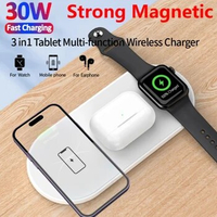 15W Qi Wireless Charger Three in One Apple Charging Station for iPhone 11 Pro Max Mini Airport iWatch Samsung Xiaomi Phone
