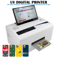 Mini A5 UV Relief Printer 3D Multifuncional Printing Machine For custom Made Smart Watches U Disks Mobile Phone Case Back Films