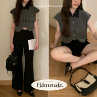❂NOMADE.& พร้อมส่ง Sloan Striped Crop Shirt {เสื้อครอปเชิ้ตลายทาง}✯