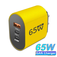GaN USB Type C Charger 65W PD Fast Charge Adapter Mobile Phone Quick Charger For iPhone Samsung Xiaomi Huawei Wall Charger Plug