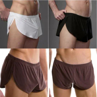 3PCS/LOT Men's Arrow Boxers 80% Polyamid 20% Elastine Sexy Underwear Soft Silk Home Loose Boxer Black/White/Gray/Coffee S M L XL