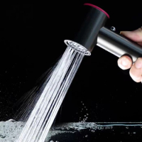Bidet Spray Gun Toilet Washing ABS Dual Mode Spray Gun Booster Nozzle Household Extended Tube Black High Pressure Gun Accessory