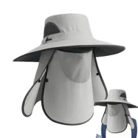 UV Block Hat UV Block Face Coverings Hat For Men Breathable Sun Protection Bucket Hat UV Protection Wide Brim Hat For Outdoor