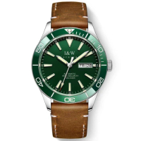 Reloj hombre 10bar Diver Watch Automatic Switzerland I&amp;W Sapphire Military Watch Dual calendar SEIKO Movement Mechanical Watches