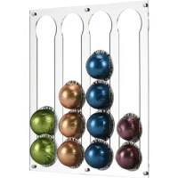 Magnetic Acrylic Coffee Pod Holder for Nespresso Vertuo Line, Coffee Capsules Organizer Holds