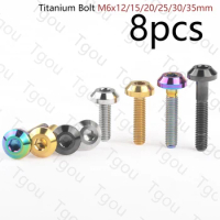 Tgou Titanium Bolt M6x12/15/20/25/30/35mm Inner Hexagon Screw for Bicycle Motorcycle 8pcs