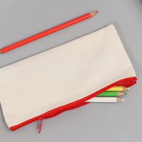 2000pcs/lot Blank Canvas zipper Pencil pouches Empty pen Pouch cases cotton cosmetic Bags makeup bag organizer